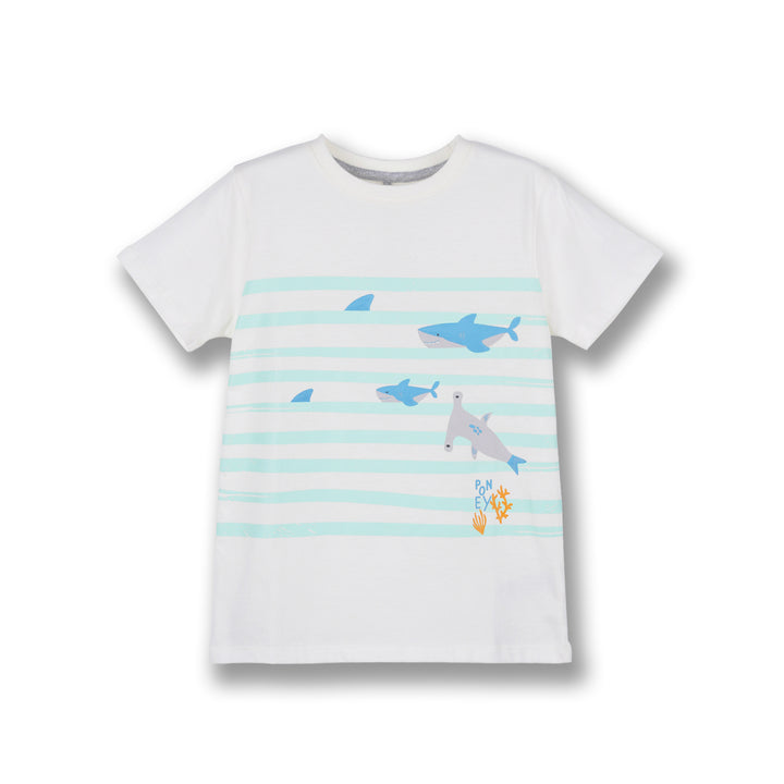 Poney Boys White Sea Life Short Sleeve Tee