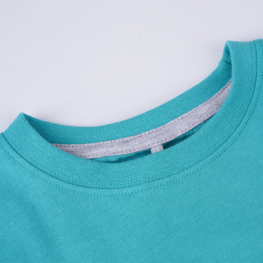 Poney Boys Green Let's Surf With Dino Short Sleeve Tee