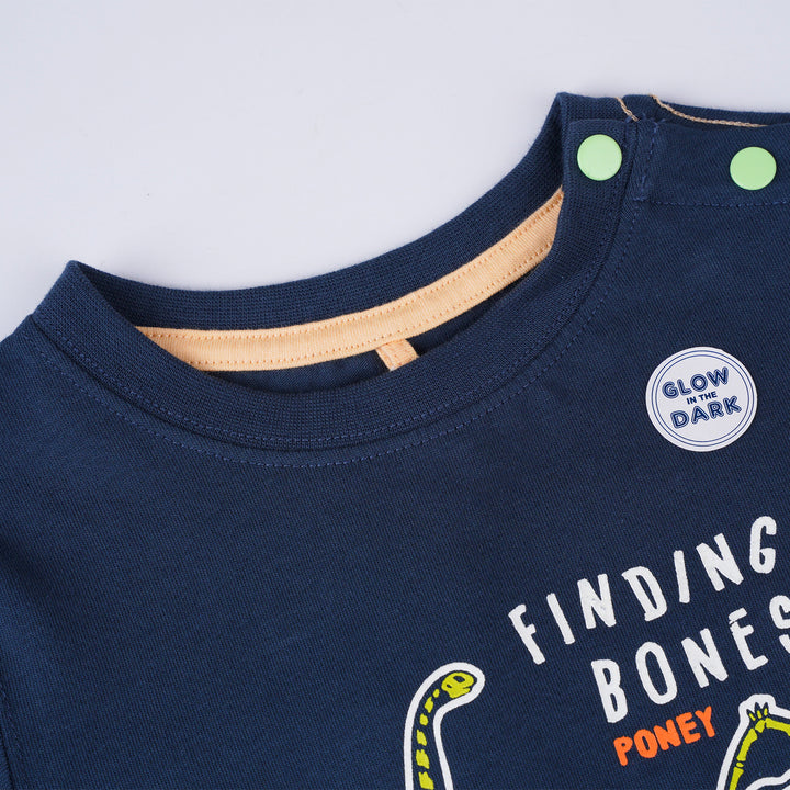 Poney Boys Dark Grey Finding Bones With Poney Short Sleeve Tee