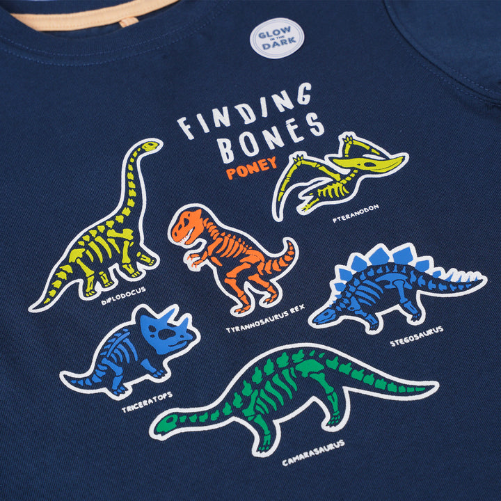 Poney Boys Dark Grey Finding Bones With Poney Short Sleeve Tee