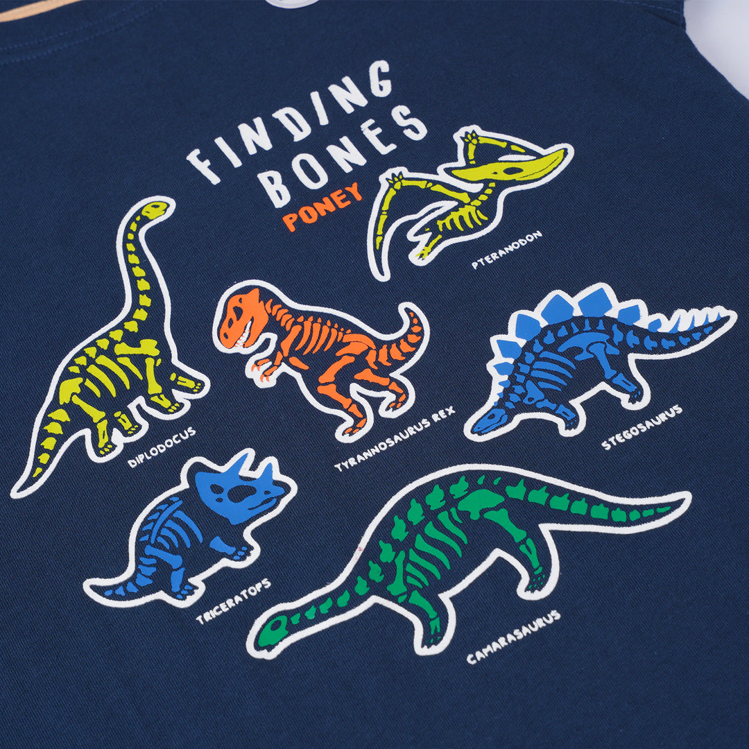 Poney Boys Dark Grey Finding Bones With Poney Short Sleeve Tee