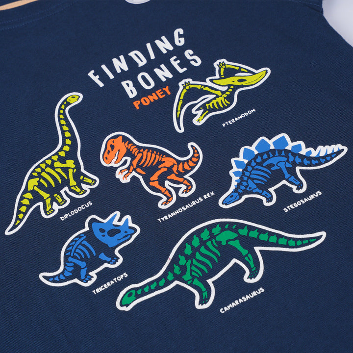 Poney Boys Dark Grey Finding Bones With Poney Short Sleeve Tee