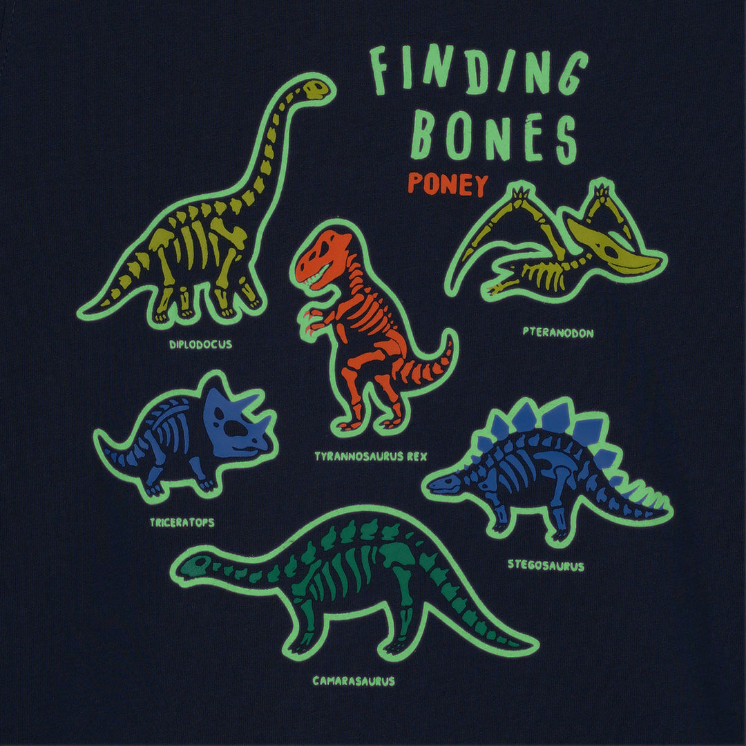 Poney Boys Dark Grey Finding Bones With Poney Short Sleeve Tee