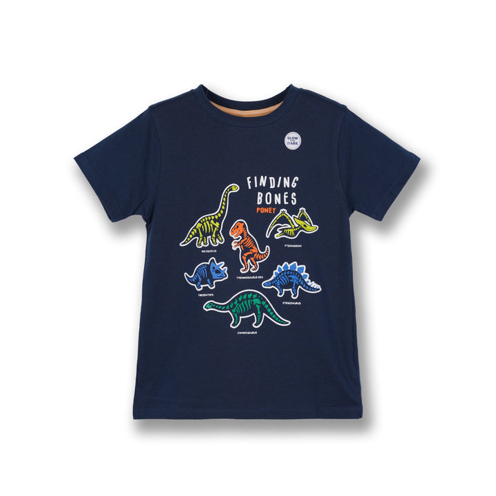 Poney Boys Dark Grey Finding Bones With Poney Short Sleeve Tee