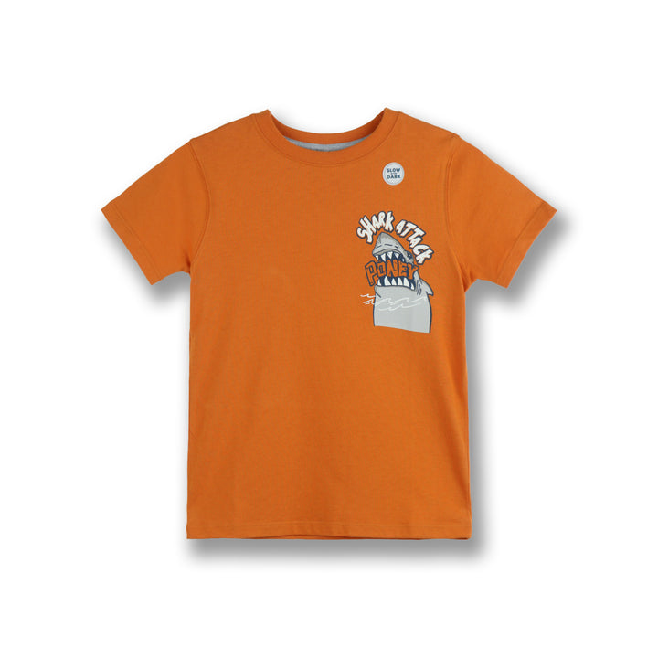 Poney Boys Brown Shark Attack Short Sleeve Tee