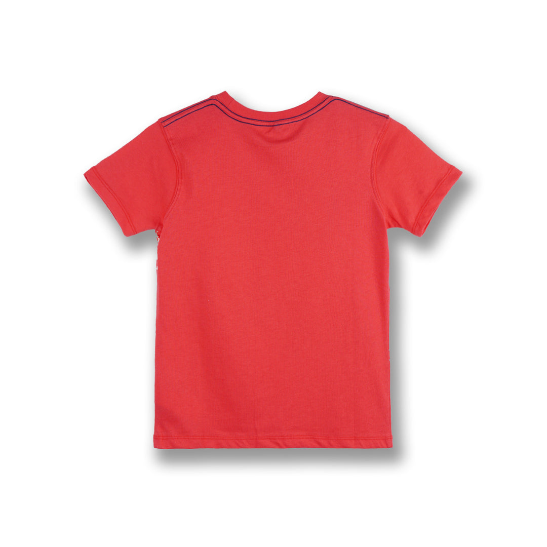 Poney Boys Red Wild Dinosaurs Short Sleeve Tee