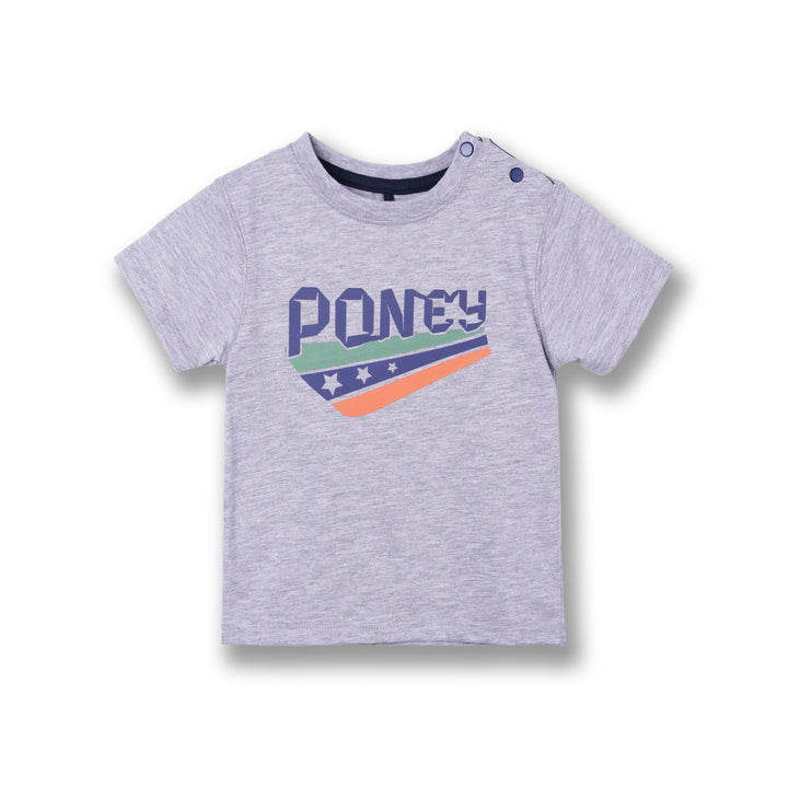 Poney Boys Melange Poney Logo Short Sleeve Tee