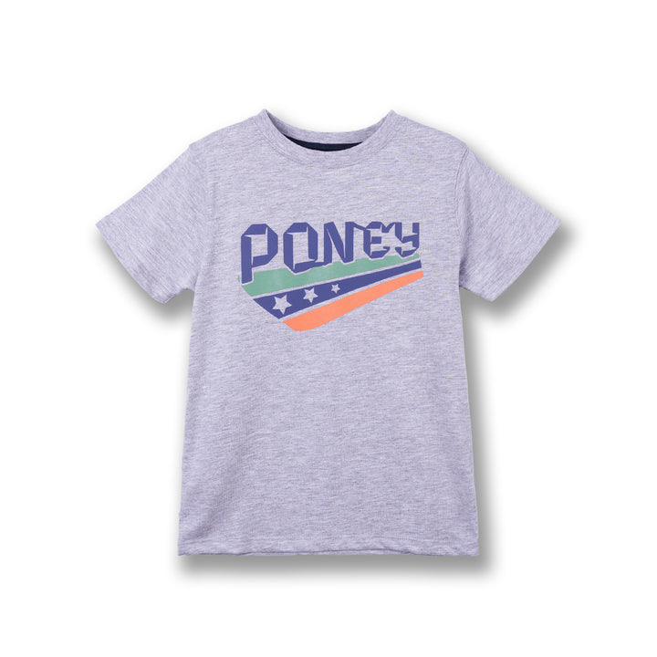 Poney Boys Melange Poney Logo Short Sleeve Tee