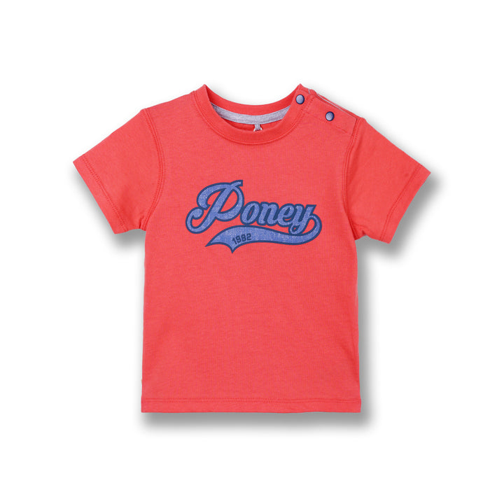 Poney Boys Red Poney Logo Short Sleeve Tee