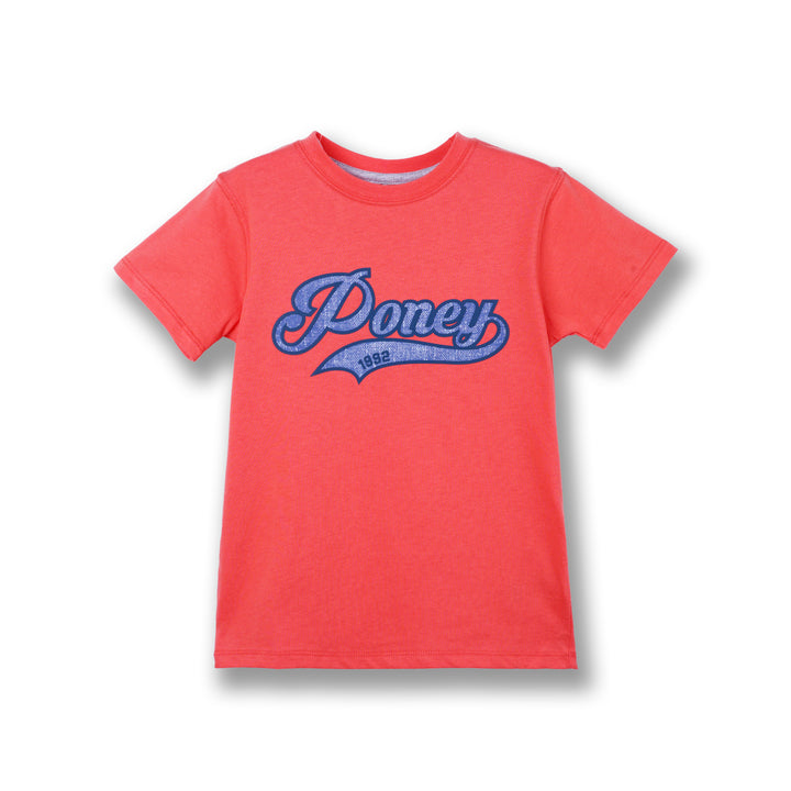 Poney Boys Red Poney Logo Short Sleeve Tee
