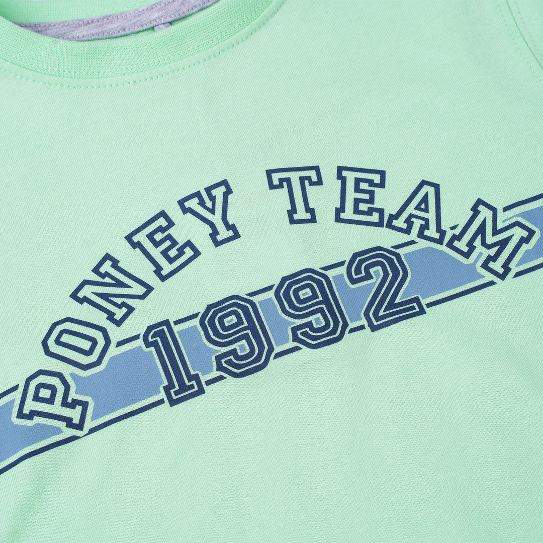 Poney Boys Lime Poney Logo Short Sleeve Tee