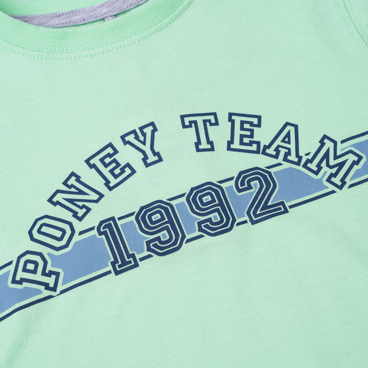 Poney Boys Lime Poney Logo Short Sleeve Tee