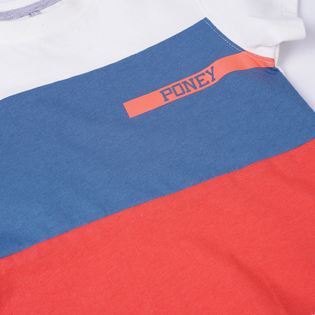 Poney Boys White Poney Trio Cut & Sew Short Sleeve Tee
