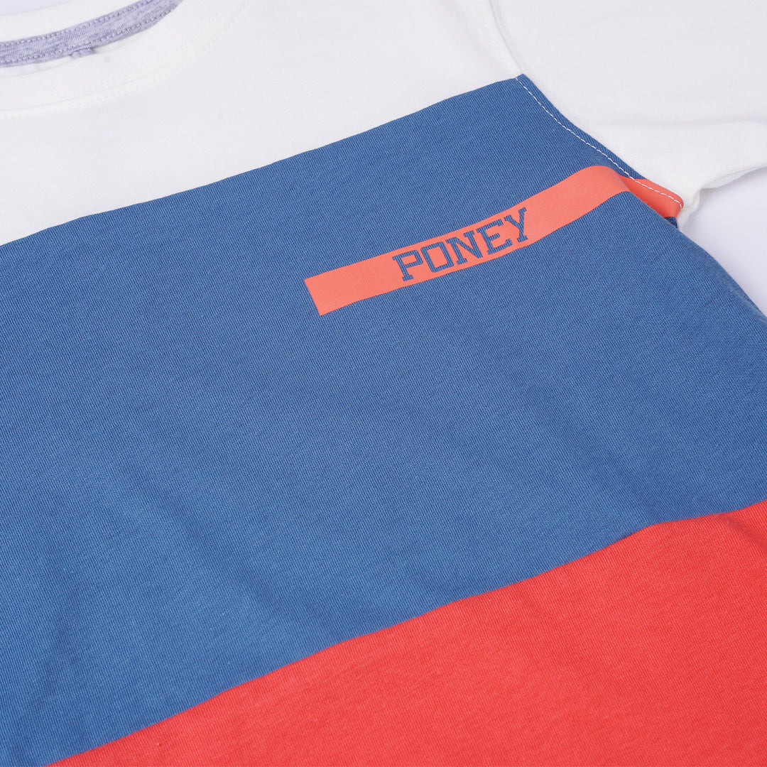 Poney Boys White Poney Trio Cut & Sew Short Sleeve Tee