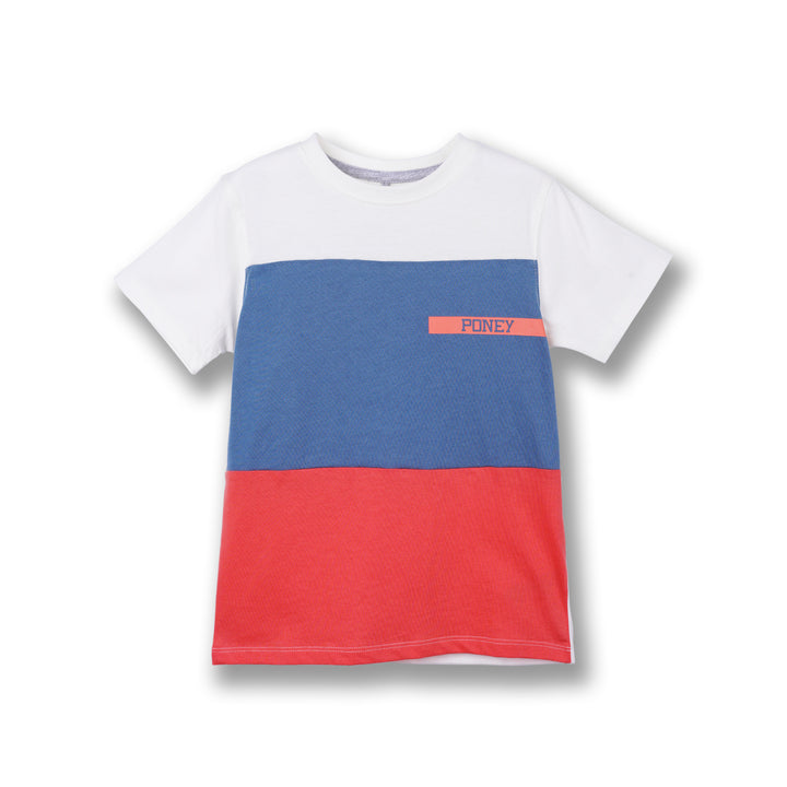 Poney Boys White Poney Trio Cut & Sew Short Sleeve Tee