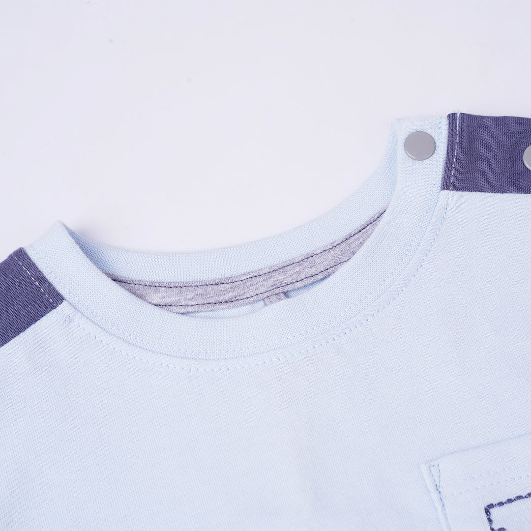 Poney Boys Light Blue Poney Pocket Short Sleeve Tee