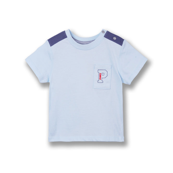 Poney Boys Light Blue Poney Pocket Short Sleeve Tee
