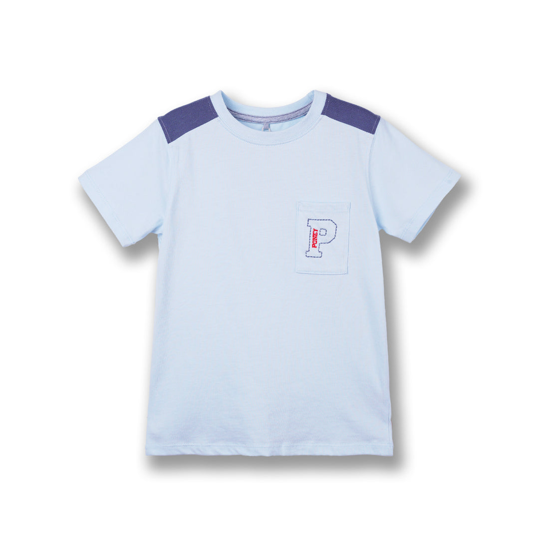 Poney Boys Light Blue Poney Pocket Short Sleeve Tee