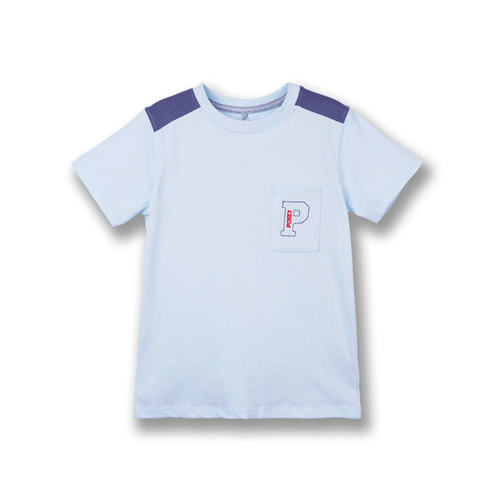 Poney Boys Light Blue Poney Pocket Short Sleeve Tee