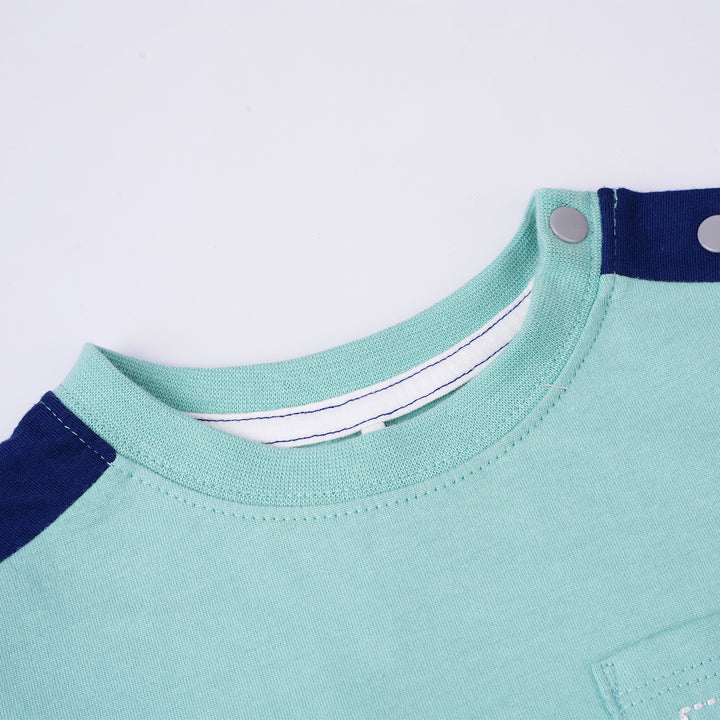 Poney Boys Green Poney Pocket Short Sleeve Tee