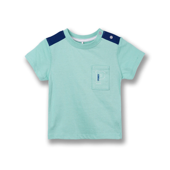 Poney Boys Green Poney Pocket Short Sleeve Tee