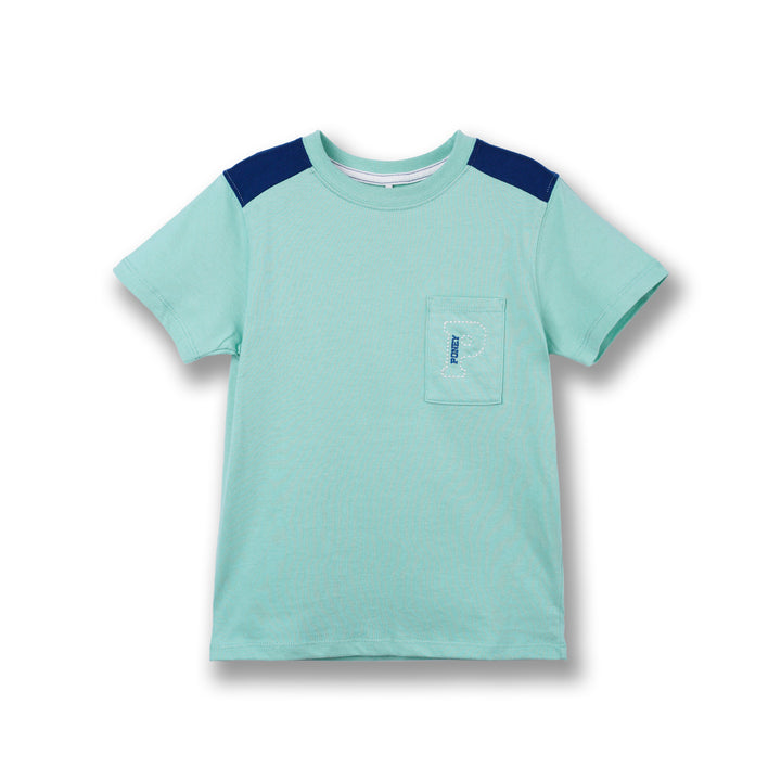 Poney Boys Green Poney Pocket Short Sleeve Tee