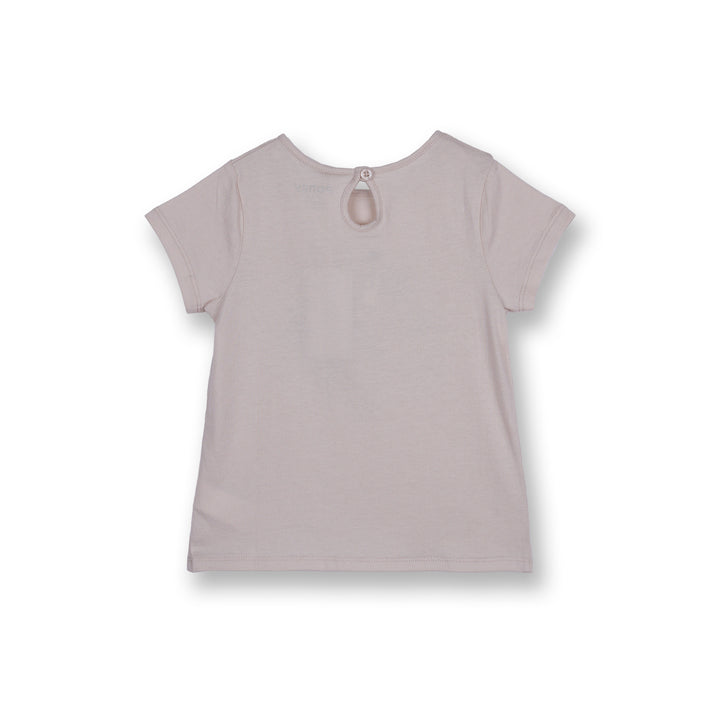 Poney Girls Beige Fluttering Butterflies Short Sleeve Tee