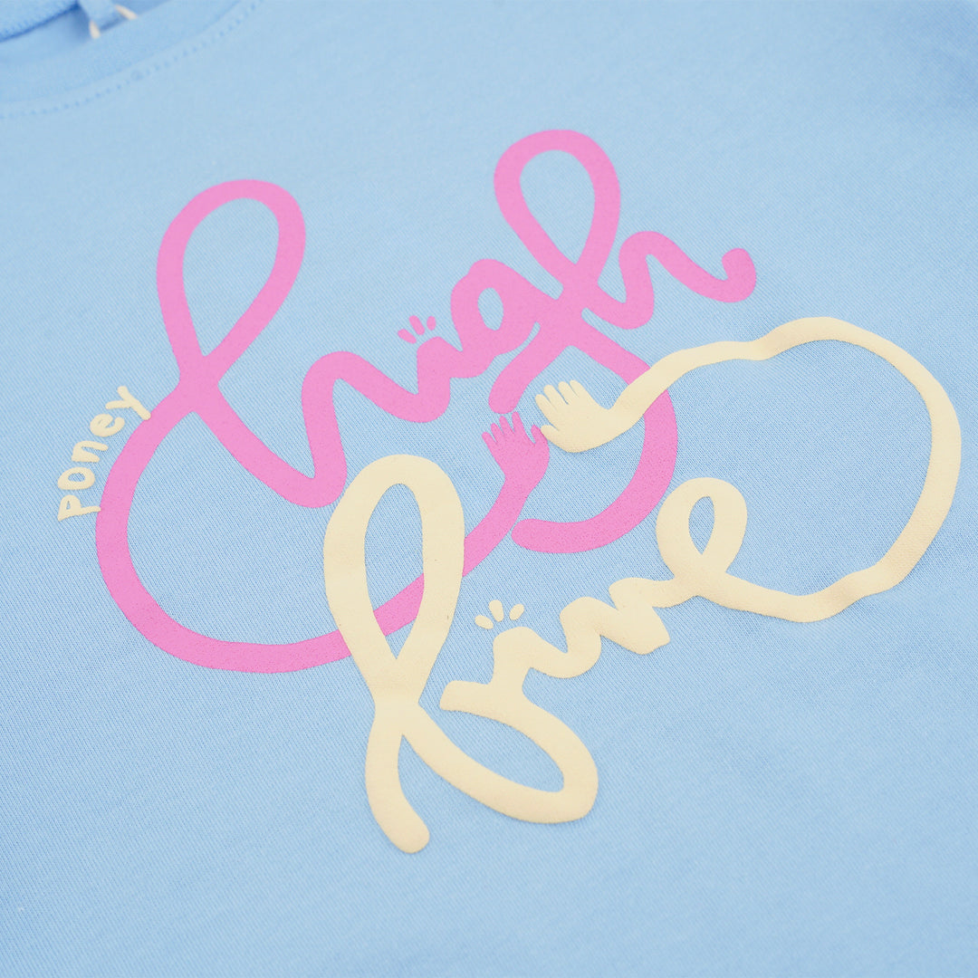 Poney Girls Blue High Five! Short Sleeve Tee