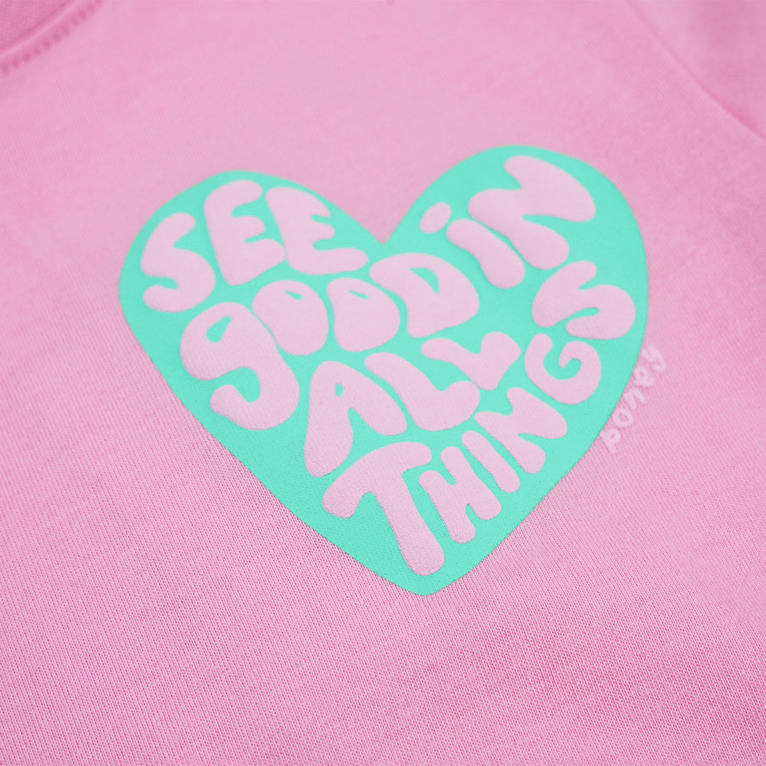Poney Girls Pink See Good In All Things Short Sleeve Tee