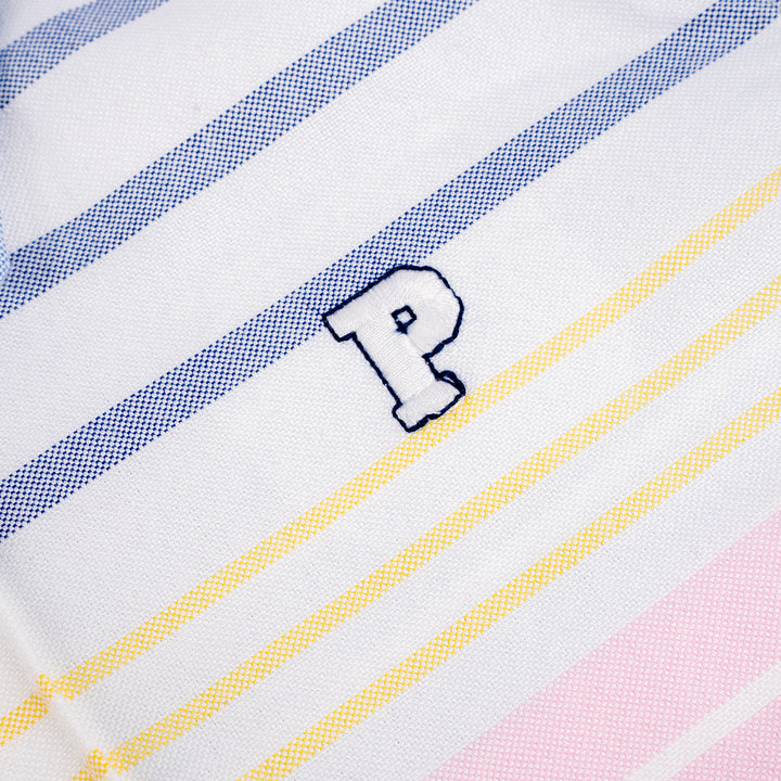 Poney Boys Blue Colourful Striped Short Sleeve Shirt