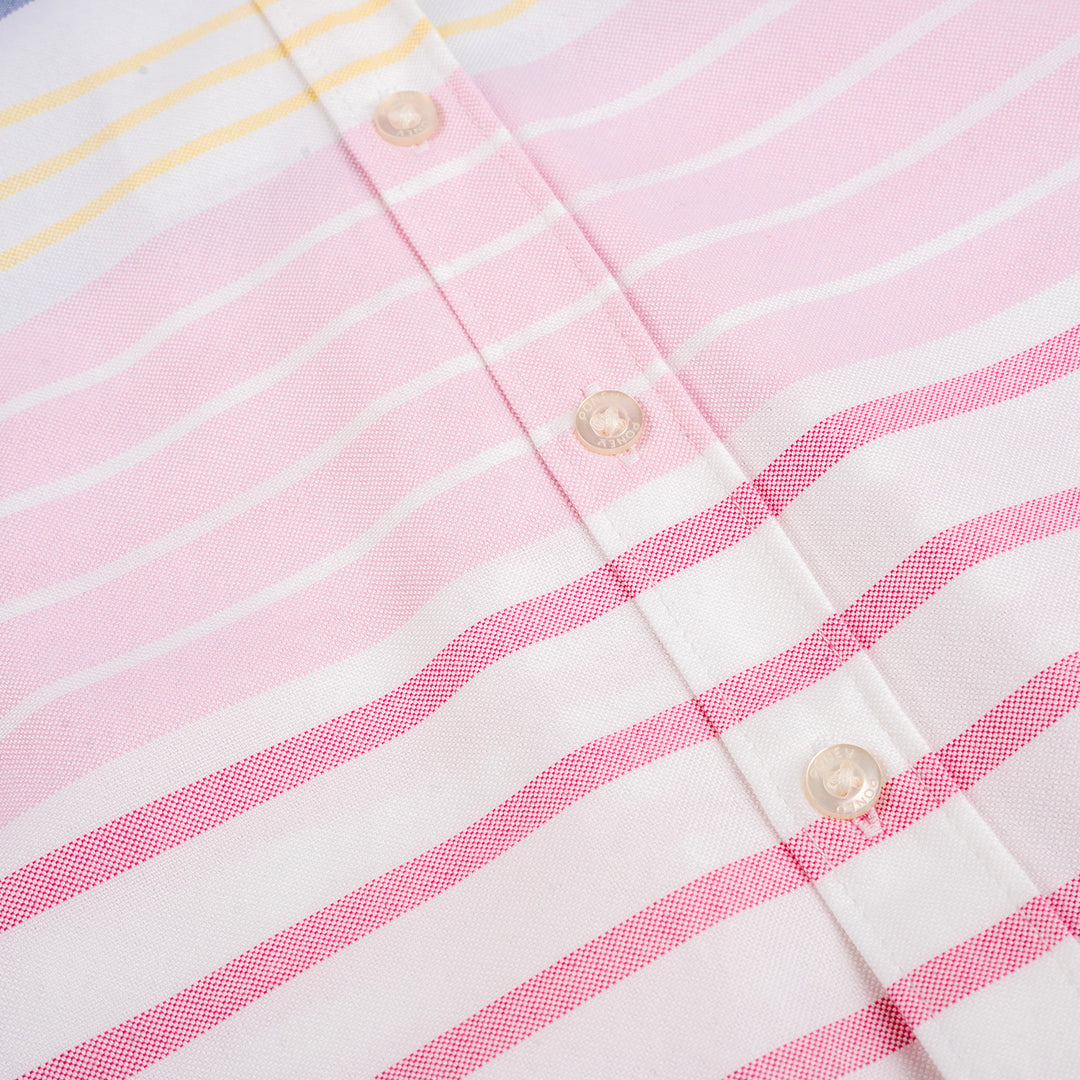 Poney Boys Blue Colourful Striped Short Sleeve Shirt
