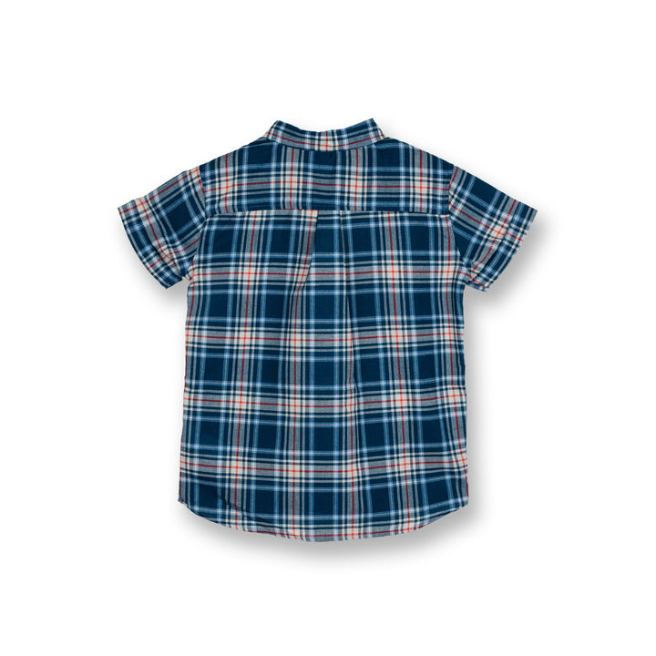 Poney Boys Blue Smart Checks Short Sleeve Shirt