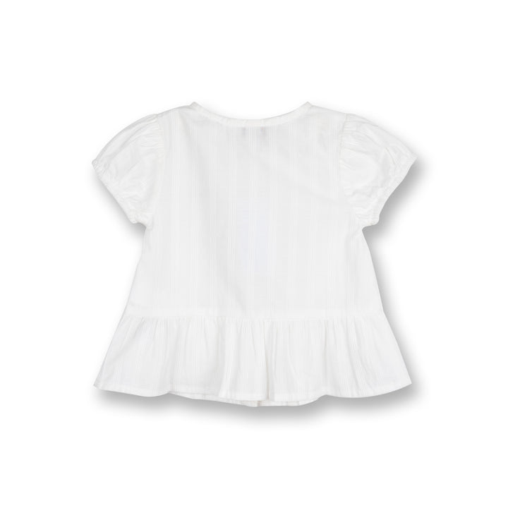 Poney Girls White Striped Short Sleeve Blouse