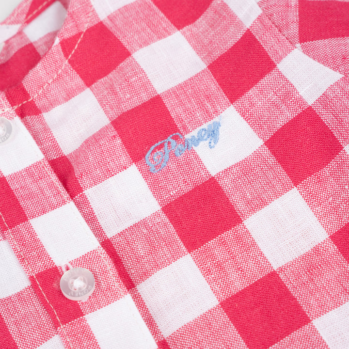 Poney Girls Red Gingham Short Sleeve Blouse