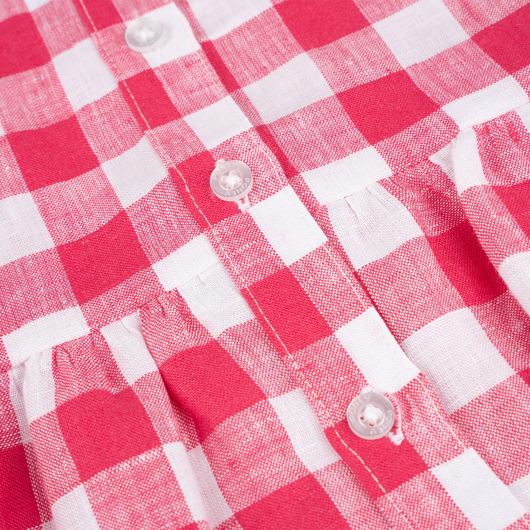 Poney Girls Red Gingham Short Sleeve Blouse