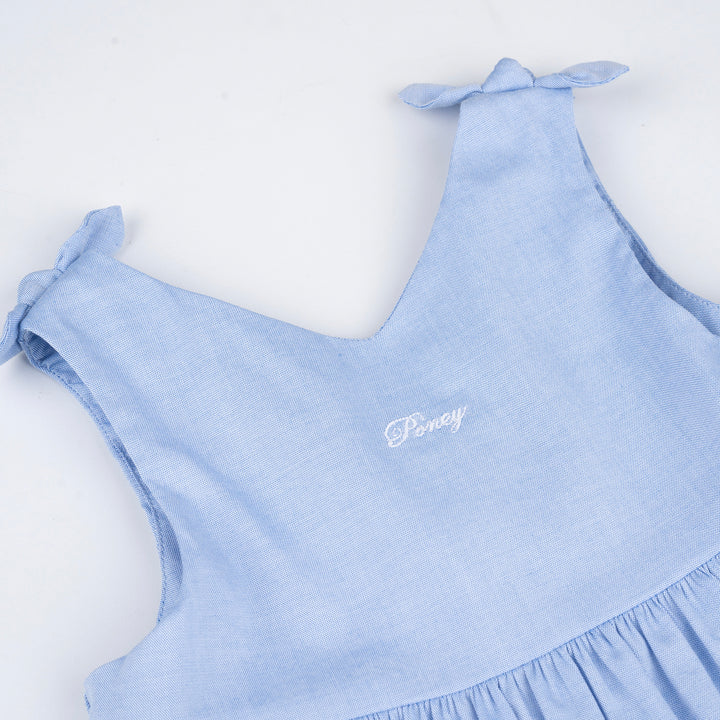 Poney Girls Blue Delicate Sleeveless Dress