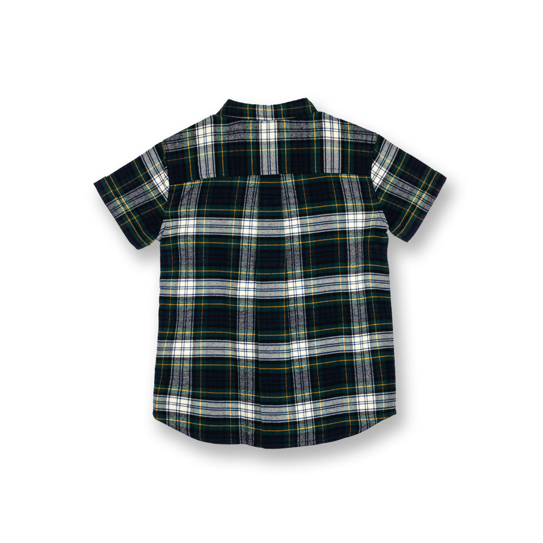 Poney Boys Green Jolly Checks Short Sleeve Shirt