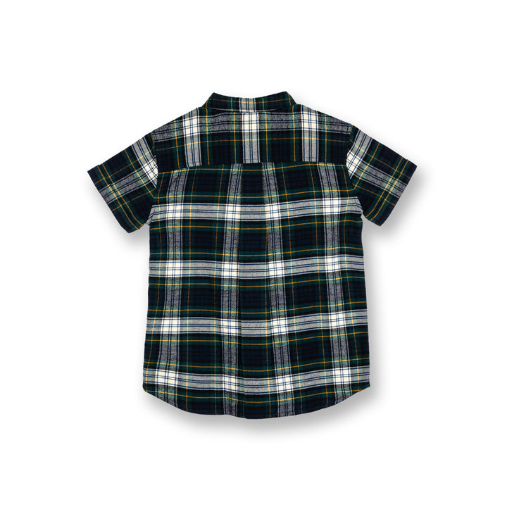 Poney Boys Green Jolly Checks Short Sleeve Shirt