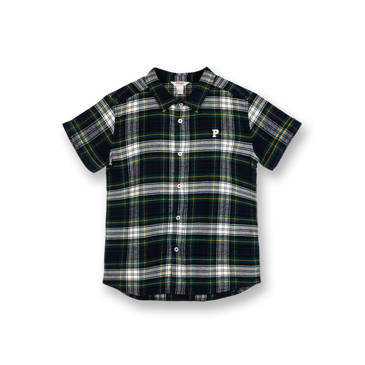 Poney Boys Green Jolly Checks Short Sleeve Shirt