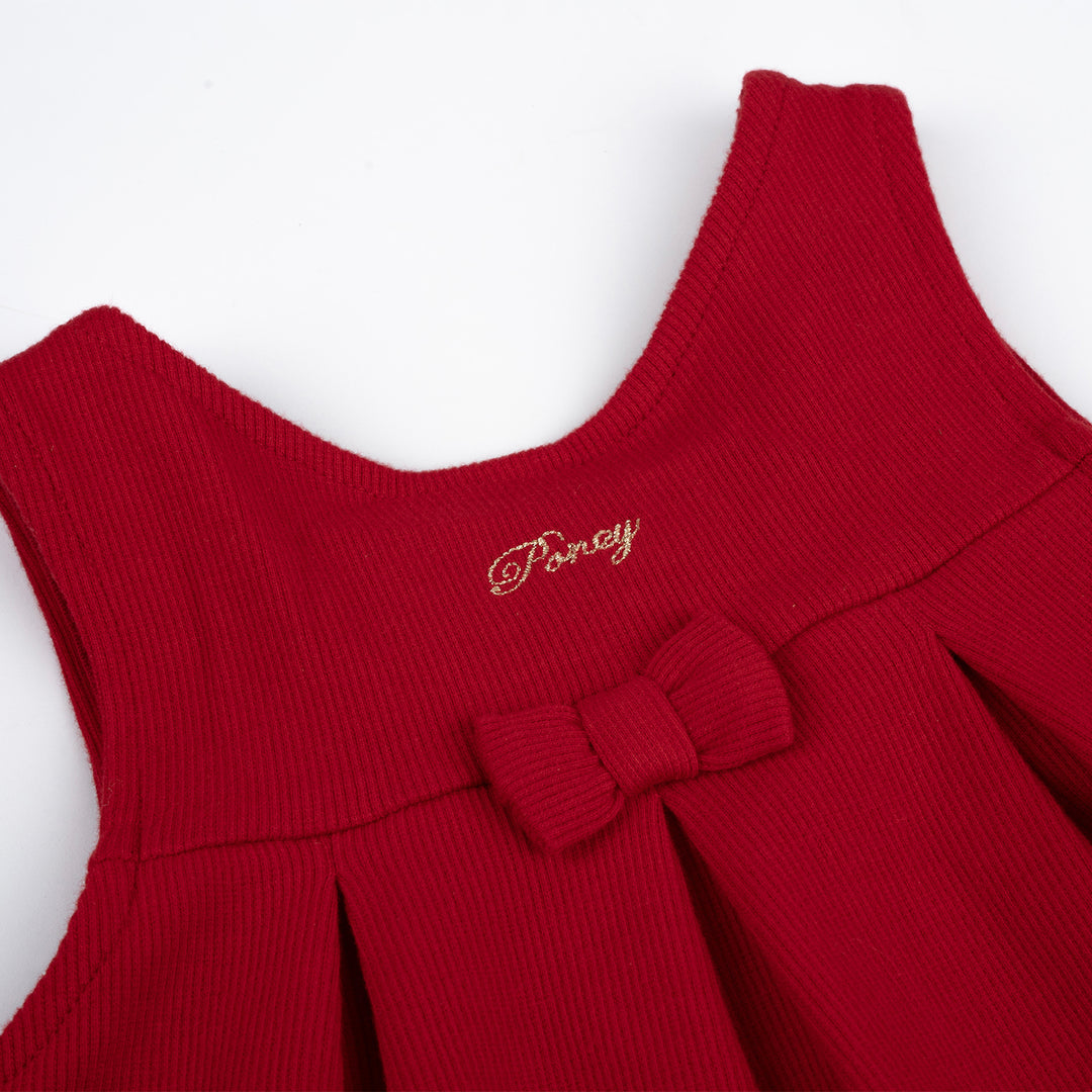 Poney Girls Red Cherry Sleeveless Dress