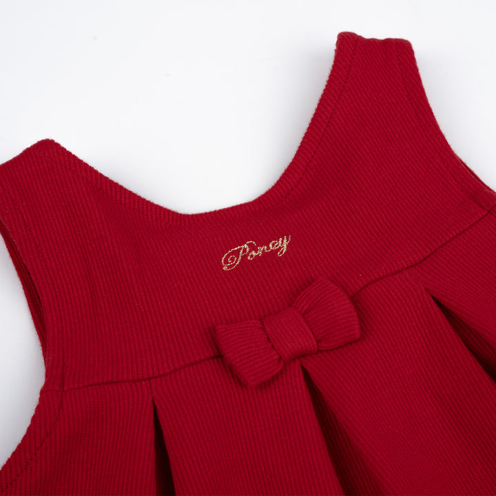 Poney Girls Red Cherry Sleeveless Dress