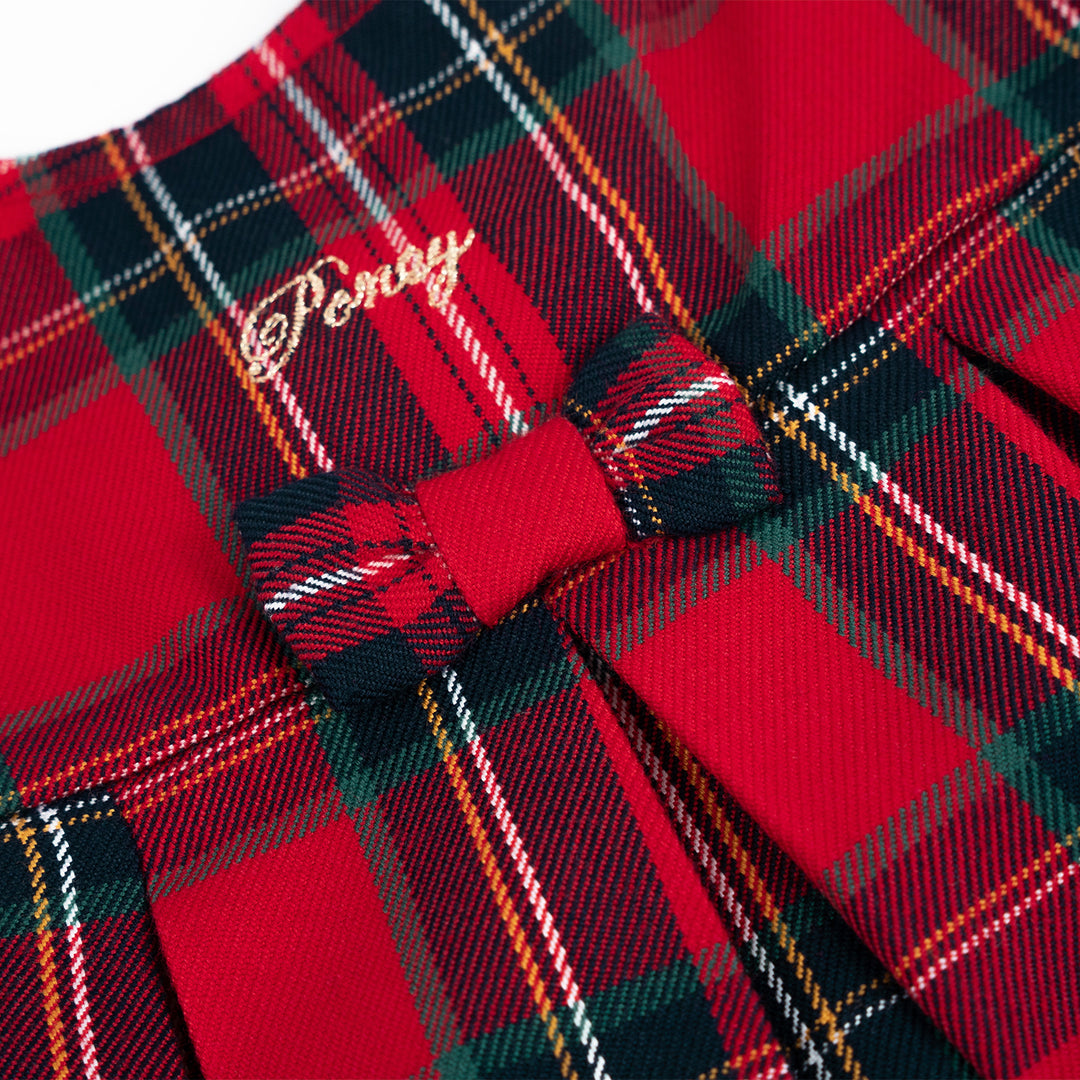 Poney Girls Red Checkered Sleeveless Dress