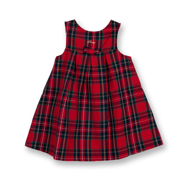 Poney Girls Red Checkered Sleeveless Dress