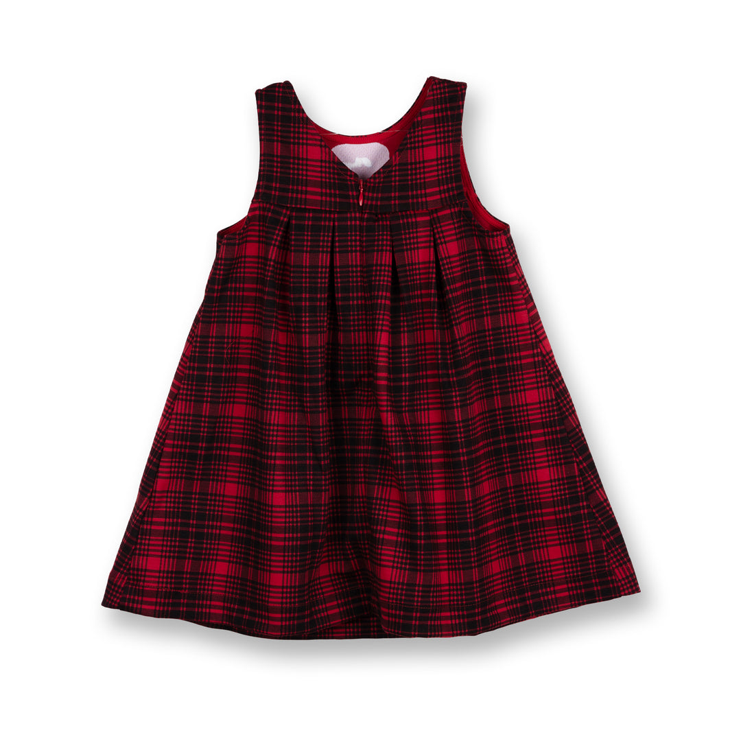 Poney Girls Red Checkered Sleeveless Dress