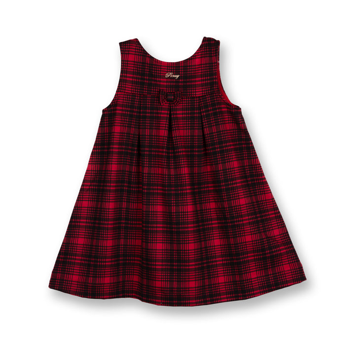 Poney Girls Red Checkered Sleeveless Dress