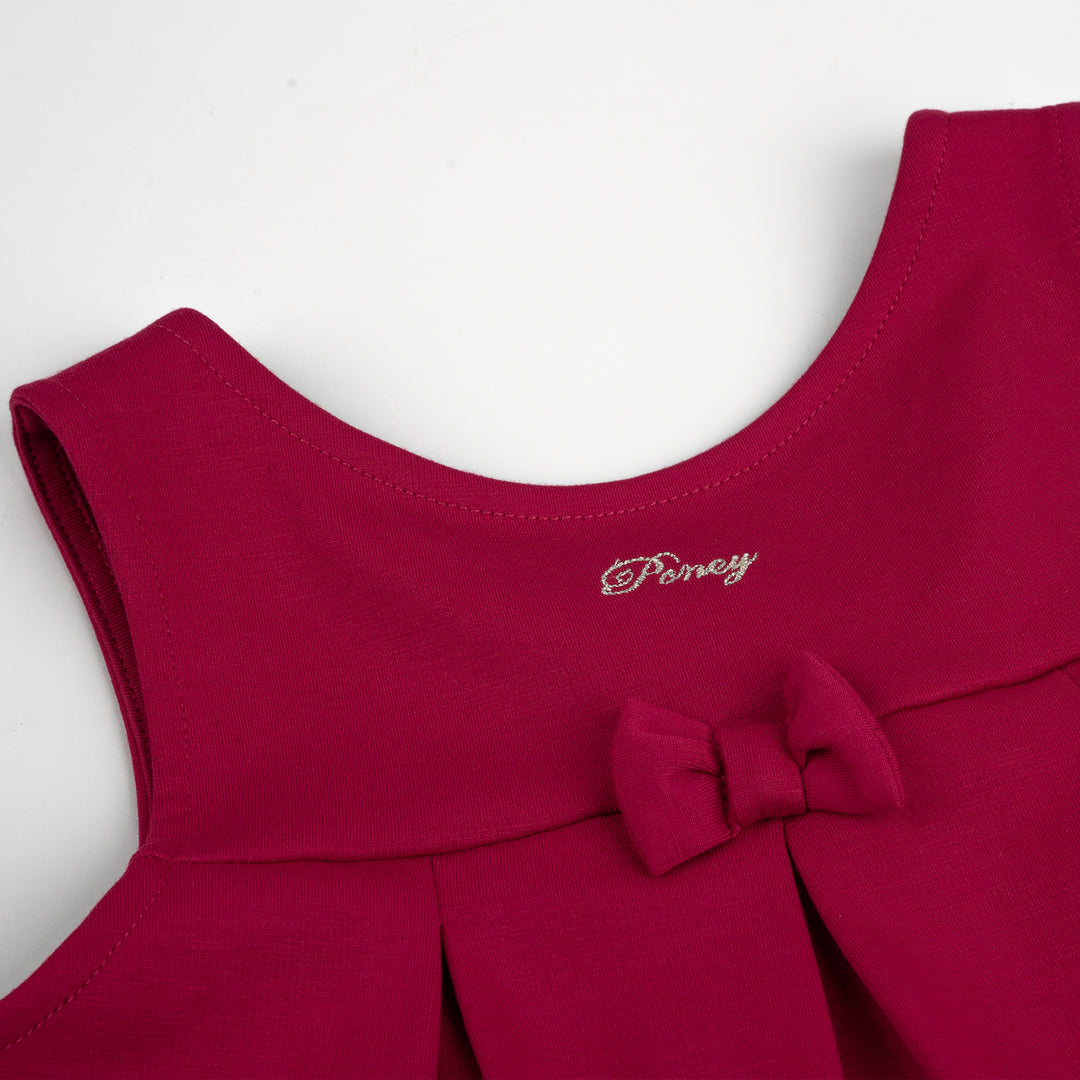 Poney Girls Fuchsia Rose Red Sleeveless Dress