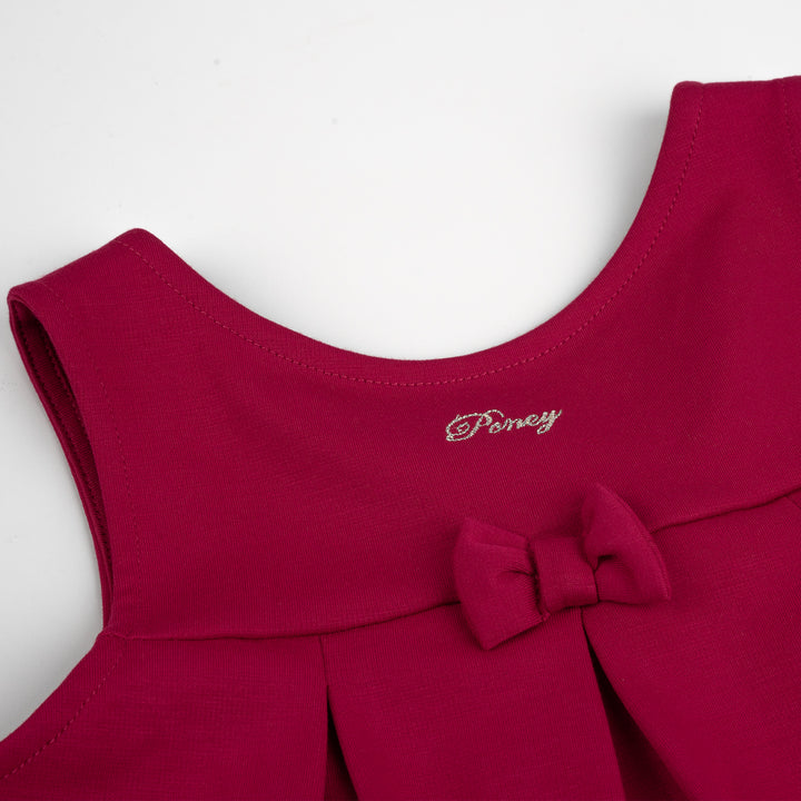 Poney Girls Fuchsia Rose Red Sleeveless Dress