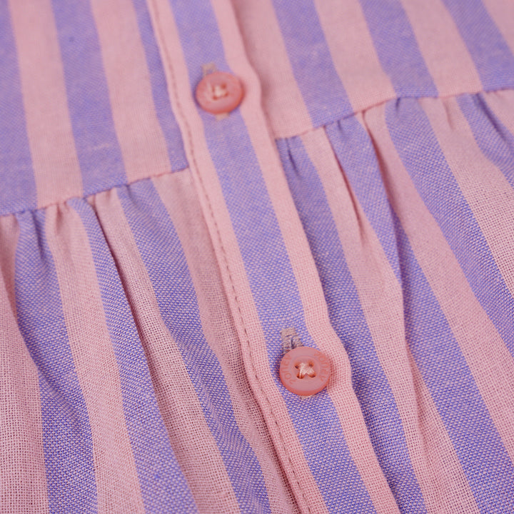 Poney Girls Purple Peach Striped Long Sleeve Blouse