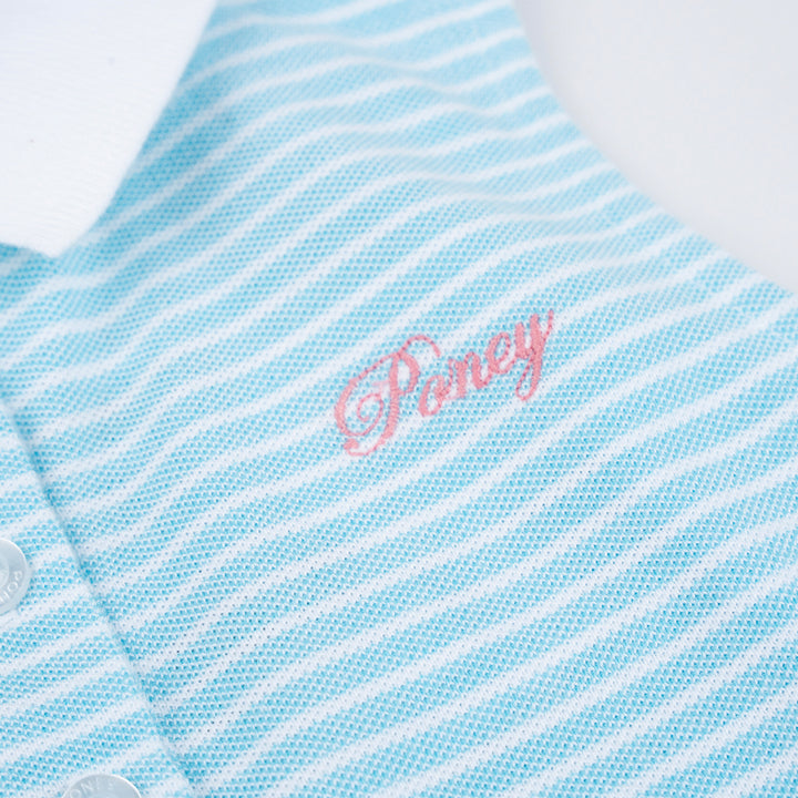 Poney Girls Light Blue Stripes Sleeveless Polo