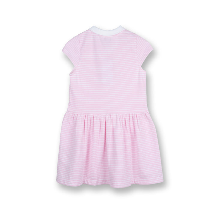 Poney Girls Pink Striped Polo Short Sleeve Dress